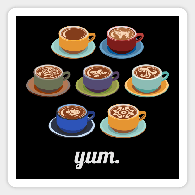 Latte Yum Sticker by evisionarts